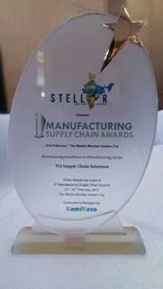 Award: Warehousing Excellence in Manufacturing Sector, Manufacturing Supply Chain Awards (trophy)