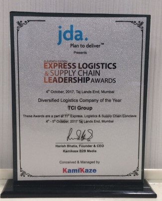 Award: Diversified Logistics Company of the year (framed plaque)