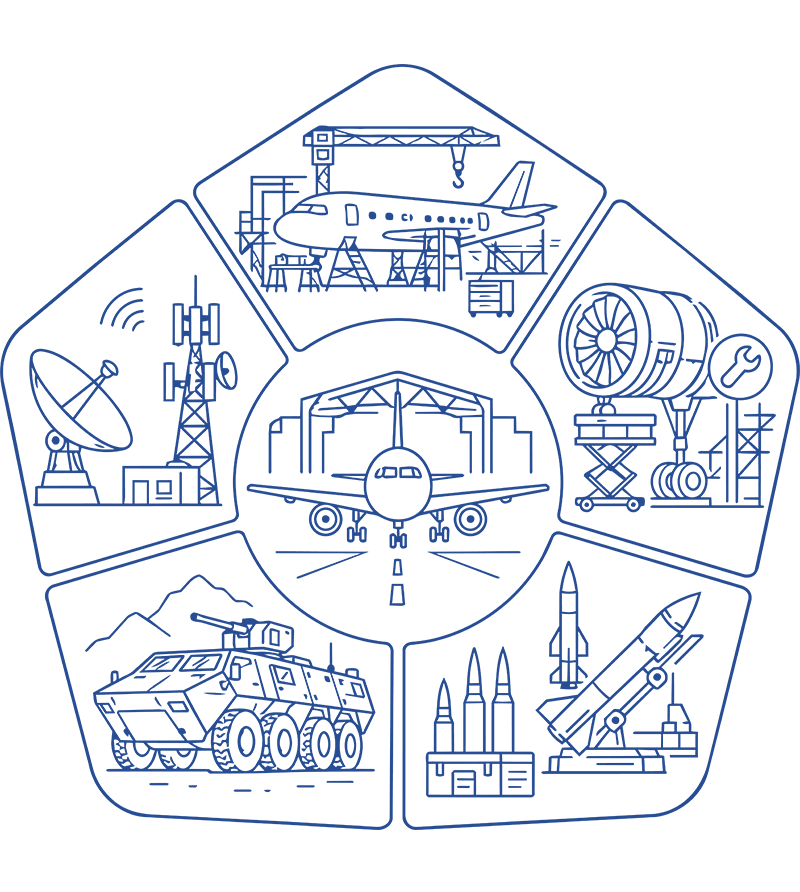 Aviation and defense industry icon
